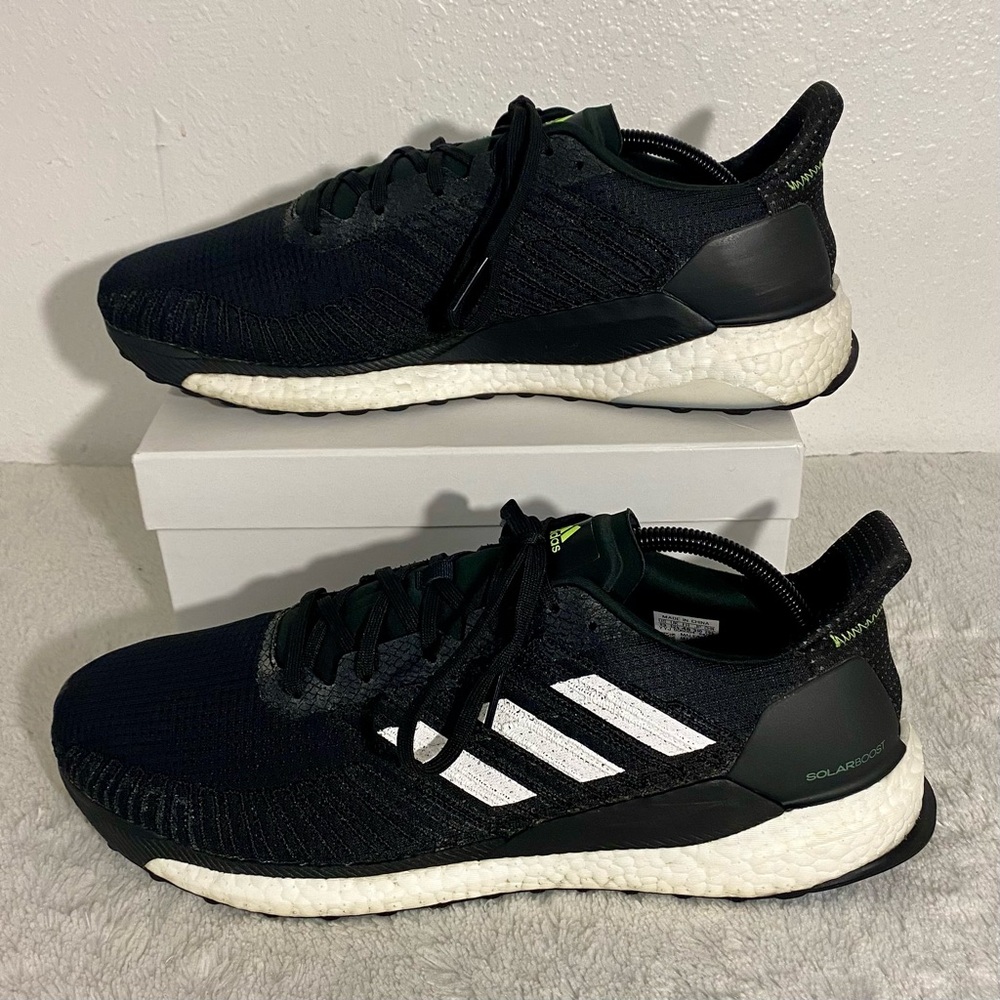 Adidas SolarBoost 19 Black White Running Shoes Men’s Size 13 - Picture 2 of 12